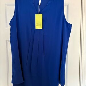 Chic Royal Blue Sleeveless Blouse